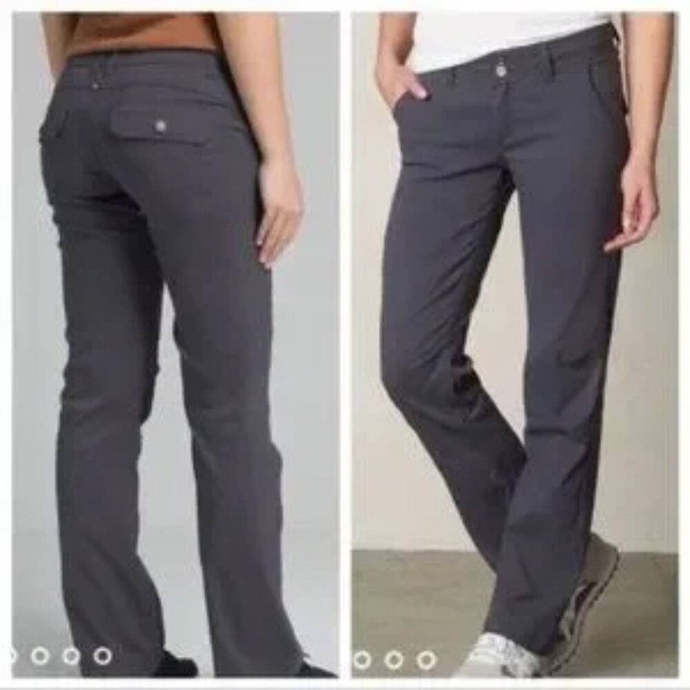 PRANA Women's Halle Pants Size 2 Short Straight Leg Hiking Anthracite Gray